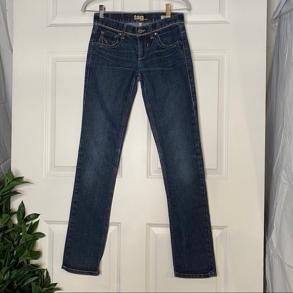 Tag+ Jeans ID# 7005 Straight Leg Jeans Size 26 Low Rise Y2K With Stretch